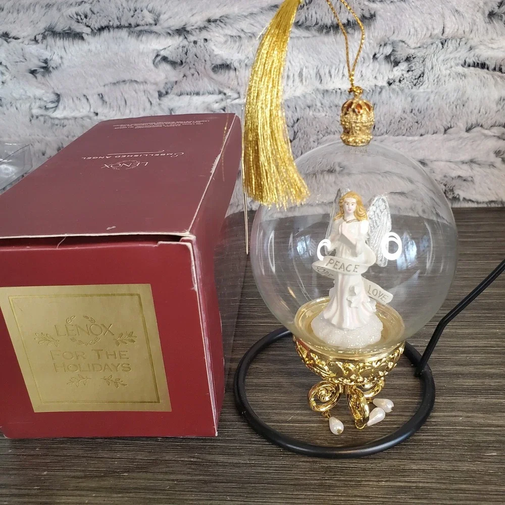 Lenox Embellished Angel Goldplated Diorama Globe Christmas‎ Ornament 6